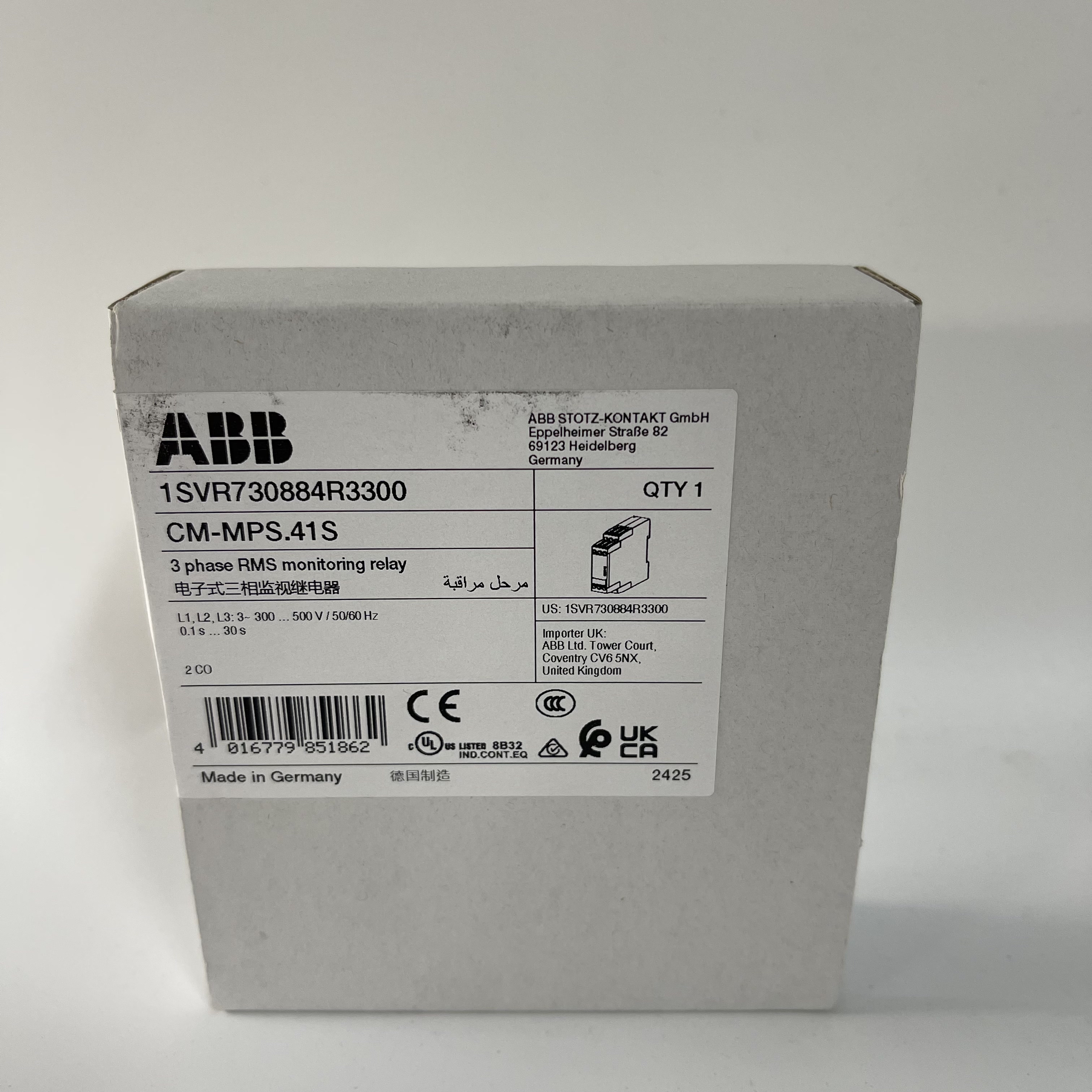 ABB 3-Phase RMS Monitoring Relay CM-MPS.41S 1SVR730884R3300 