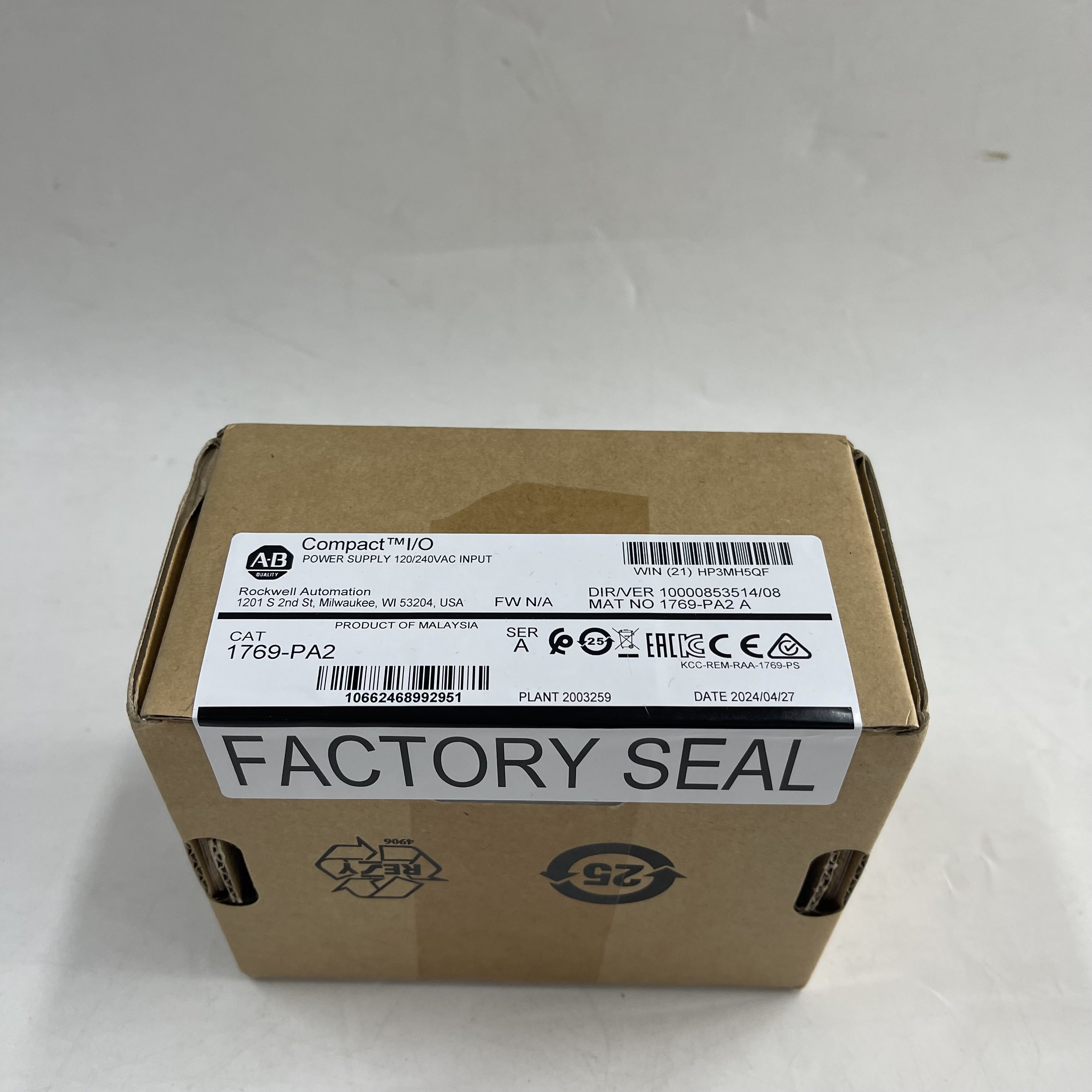 Allen-Bradley Compact I/O Power Supply 1769-PA2