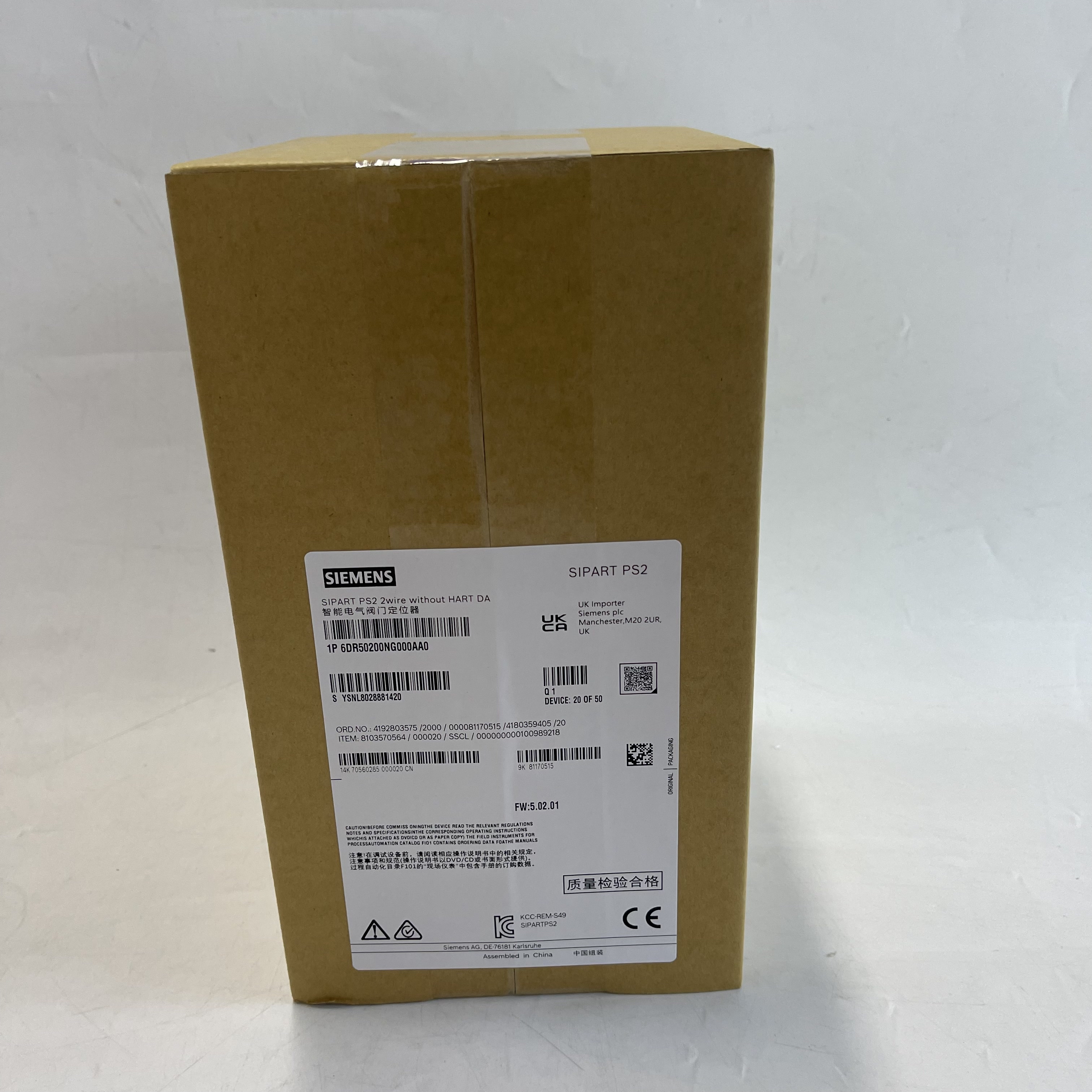 Siemens Electro-Pneumatic Positioner 6DR5020-0NG00-0AA0